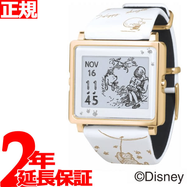 Disney Classic Pooh デジタル腕時計 New]Epson slender Canbus EPSON smart canvas Classic Pooh white