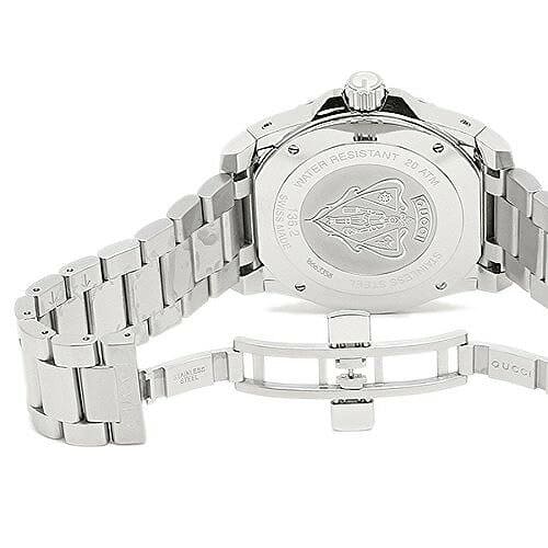 New GUCCI clock GUCCI YA136212 D1VE men navy silver BE FORWARD Store