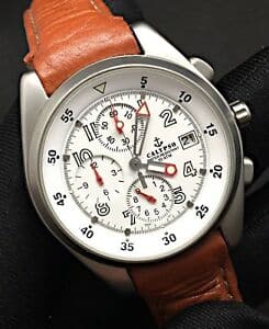 New]Watch calypso chronograph calendar Kurono steel quartz watch calypso  5051 chronograph calendar chrono steel quartz leather 39mm watch - BE  FORWARD Store