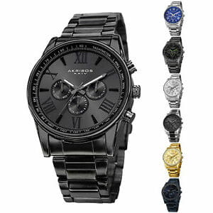 New Watch akribos xxiv ak736 quartz stainless steel mens akribos