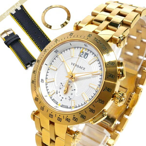 [New]42mm silver X gold VAH030016 with Versace VERSACE men watch V race