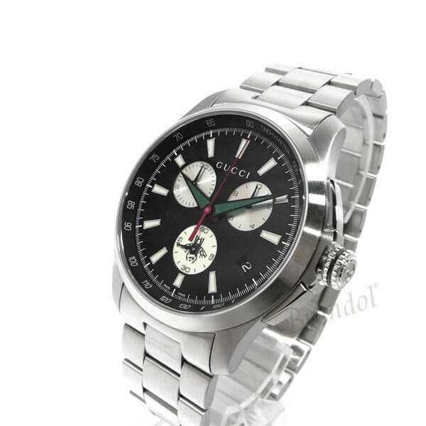 New G Timeless chronograph 46mm black X silver YA126267less in Gucci GUCCI men watch G time BE FORWARD Store