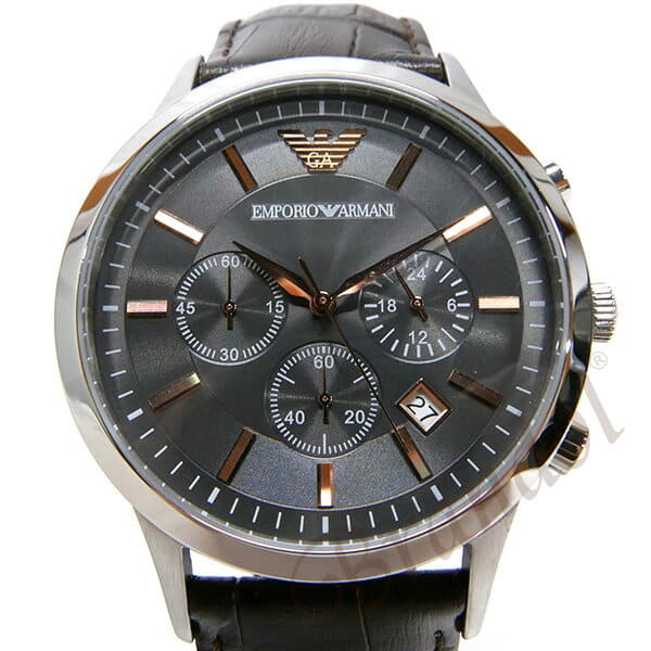 New Emporio Armani EMPORIO ARMANI men watch Classic chronograph 43mm gunmetal X brown AR2513