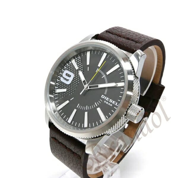 New] diesel DIESEL men watch Rasp rasupu 46mm gray X brown DZ1802 