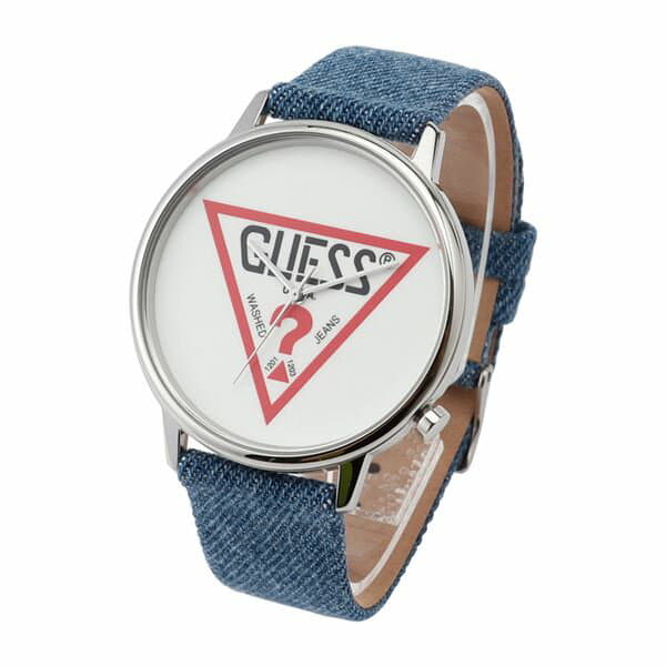 New]gesu watch men Lady's GUESS Hollywood Hollywood blue clock denim  leather V1001M1 - BE FORWARD Store