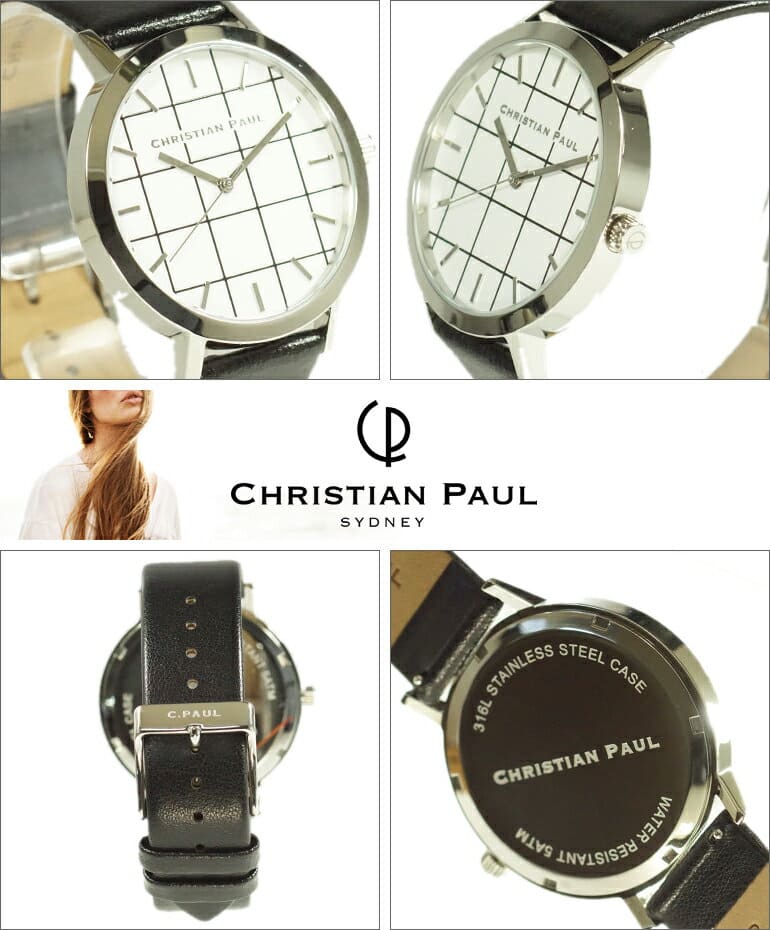 [New]CHRISTIAN PAUL Watch Elwood Grid Collection for Unisex GR05 BE
