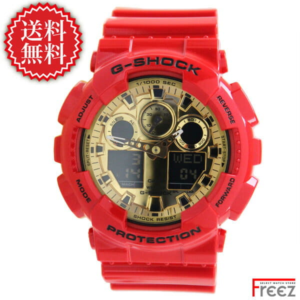 マ*ロ様 【希少】G-SHOCK GA-100VLA レッド×ゴールド　スタッズ New]G-SHOCK copper RED X GOLD GA-100VLA-4A in Casio G-SHOCK in