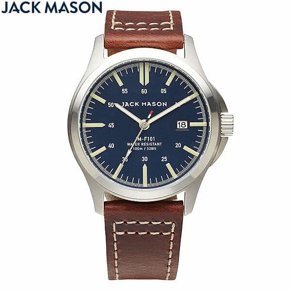 New Jack Mason JACK MASON field FIELD JM F101 001 date calendar quartz leather men watch clock BE FORWARD Store