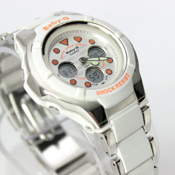国内正規品・新品 Baby-G BGA-123-7A2JF コンポジットライン New]CASIO Baby-G Lady's BGA-123-7A2 composite line white X orange