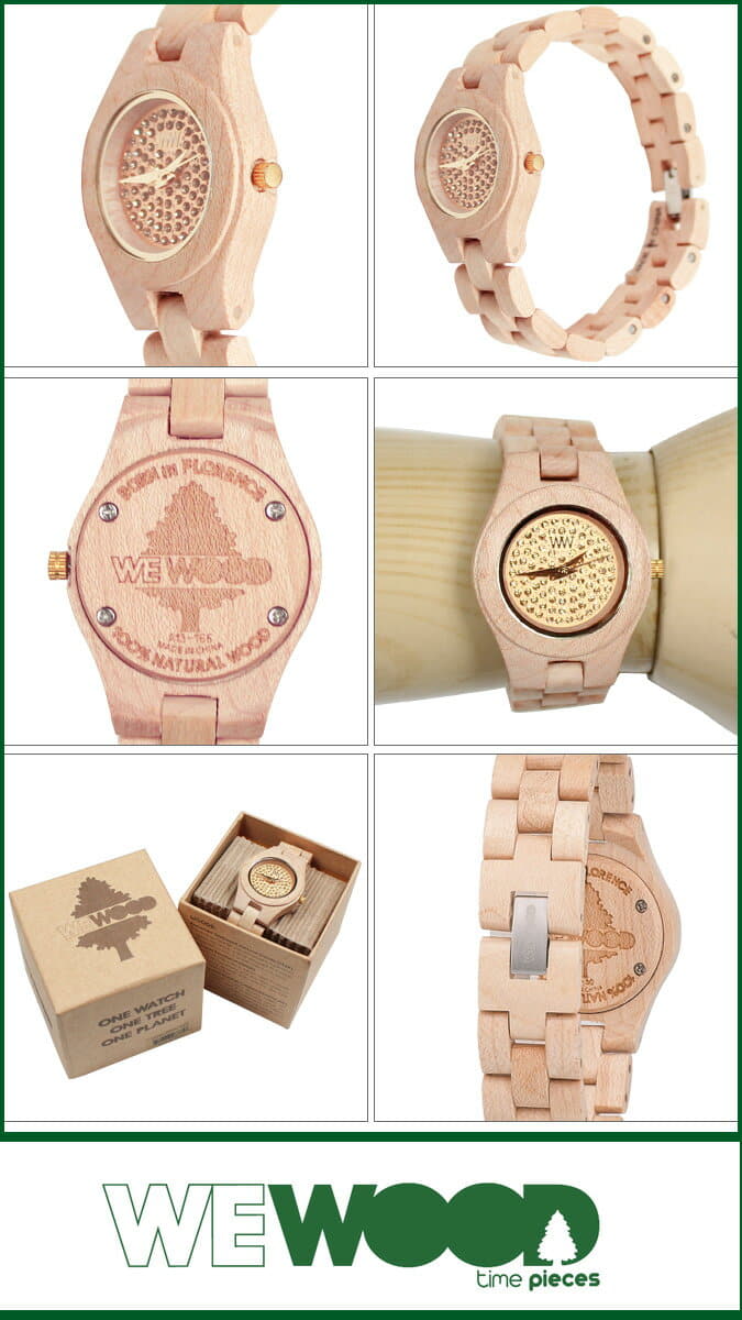 New] WEWOOD watch Ladies MOON CRYSTAL beige BEIGE NATURAL  display picture 1