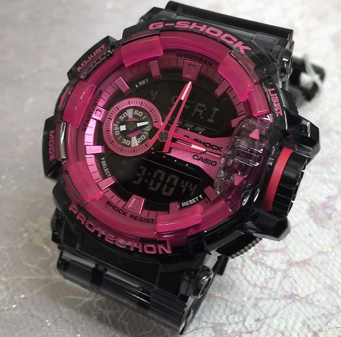 CASIO　G-SHOCK　GA-400SK クリアブラック&ピンク CASIO G-Shock Analog-Digital 'Black Pink' GA-400SK-1A4PRS