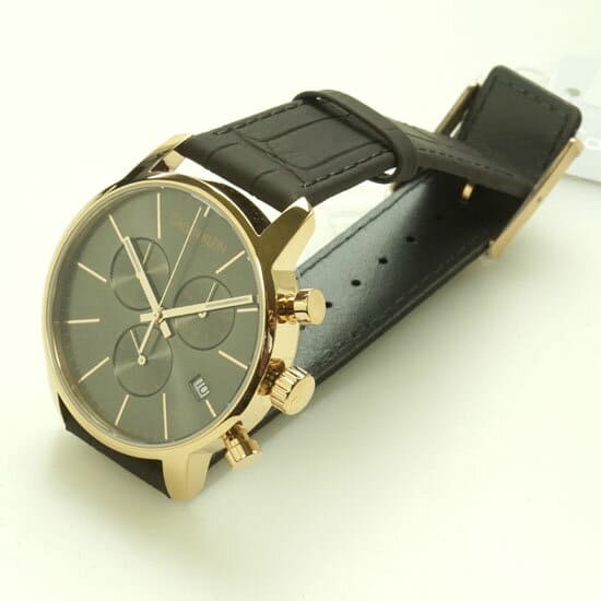 New CALVIN KLEIN watch city chronograph pink gold K2G276G3 men BE FORWARD Store