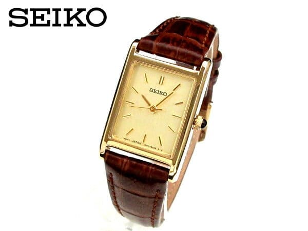 New][I can deliver it immediately] Japanese non-release reimportation SEIKO  SXGN54P1 SEIKO Lady's leather belt thin corner square gold [COD fee ] - BE  FORWARD Store