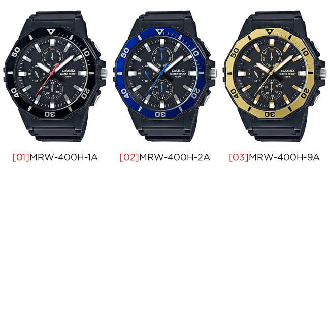 New]CASIO Casio standard men MRW-400H SERIES watch analog date black black  blue blue gold gold MRW-400H-1A MRW-400H-2A MRW-400H-9A - BE FORWARD Store