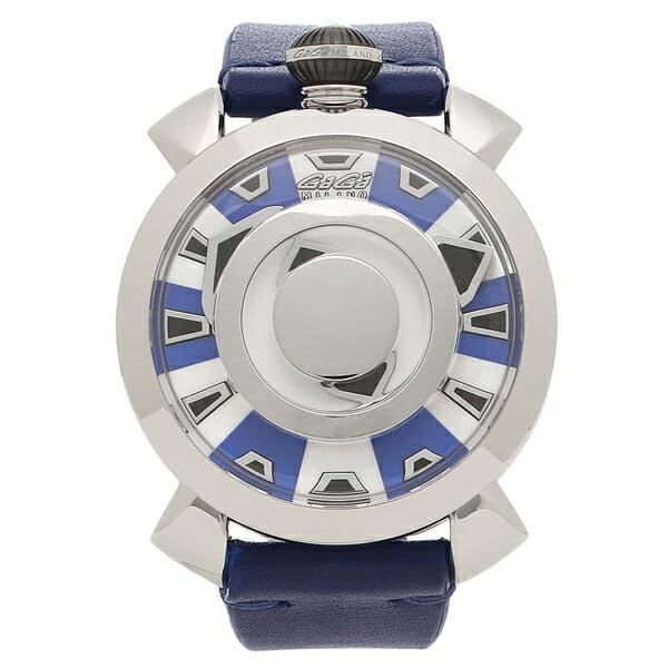 New]Gaga Milan watch men GAGA MILANO 9090.02 skeleton blue silver