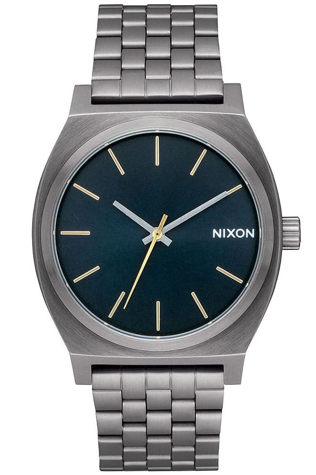 New of the Nixon watch men lady s time Teller gunmetal indigo