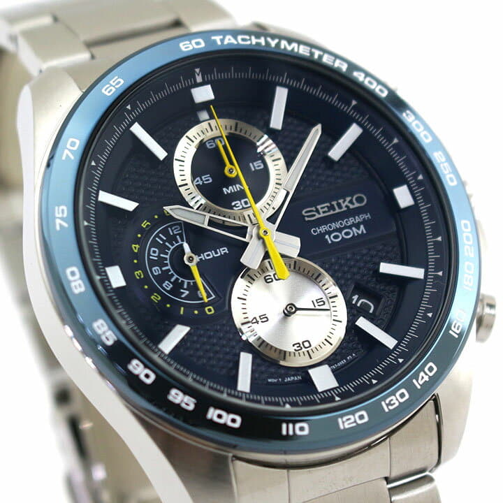 New]SEIKO SEIKO reimportation SSB259P1 men watch metal chronograph quartz  analog blue navy Silver silver - BE FORWARD Store