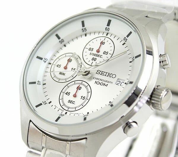 New]Seiko Men's Chronograph Quartz Analog Watch Metal Band Silver SKS535P1  - BE FORWARD Store