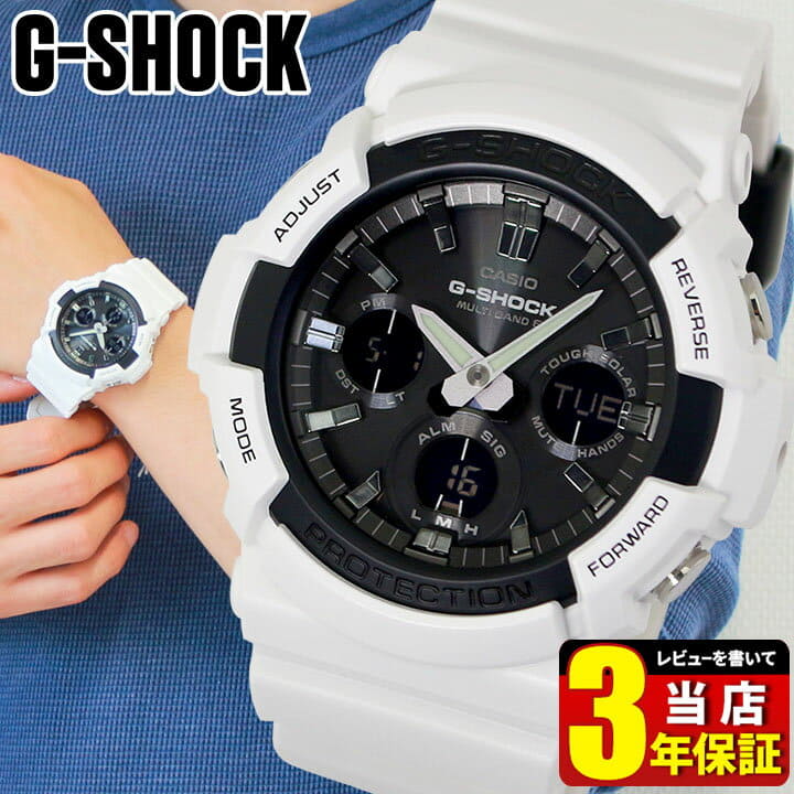 New] CASIO Casio G-SHOCK G-SHOCK GAW-100B-7A men watch urethane tough solar  electric wave black black white white product; and - BE FORWARD Store