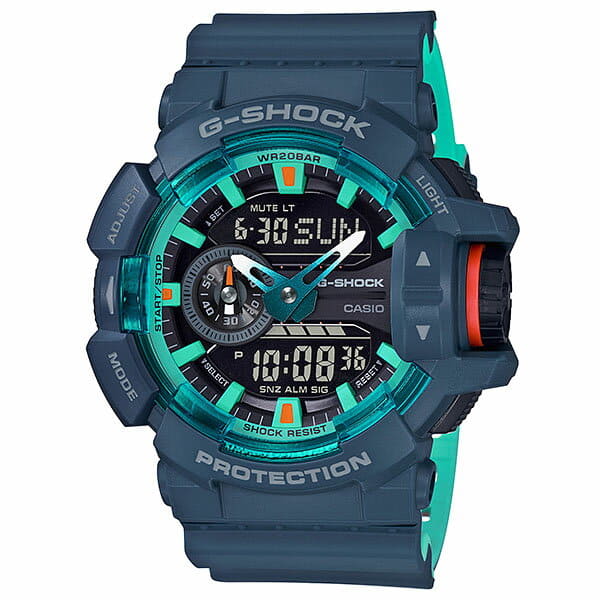 New CASIO Casio G SHOCK G SHOCK navy blue GA 400CC 2AJF men watch urethane analog digitally blue blue green green BE FORWARD Store