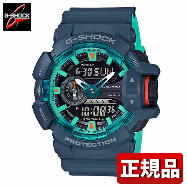 New CASIO Casio G SHOCK G SHOCK navy blue GA 400CC 2AJF men watch urethane analog digitally blue blue green green BE FORWARD Store