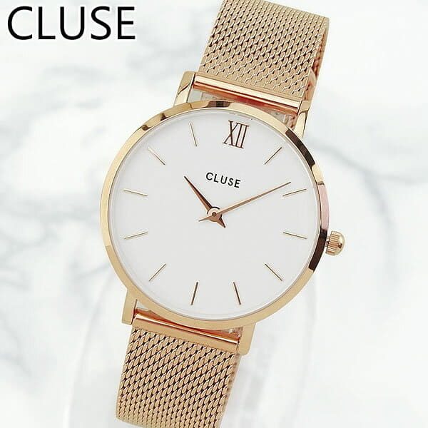 New]CLUSE kurus La Boheme MESH la boemumesshu CL30013 33mm Lady's watch  metal band white white gold pink gold - BE FORWARD Store
