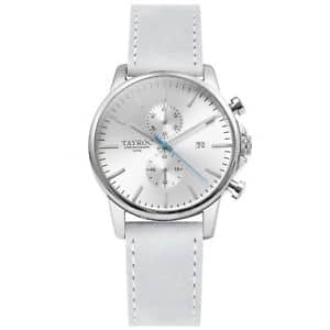 New]Watch shirubanuovopere orologio tayroc ty161 boundless uomo pelle  grigia cronografo 42mm silver nuovo - BE FORWARD Store