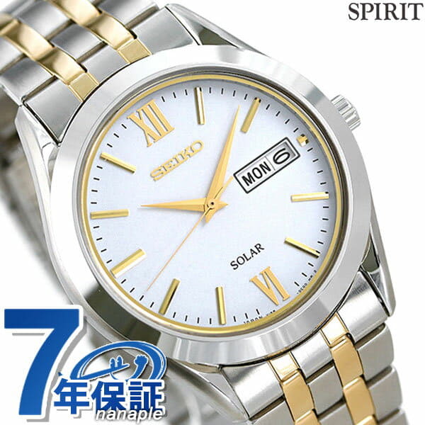 New]SEIKO spirit solar men SBPX085 SEIKO SPIRIT watch white clock - BE  FORWARD Store