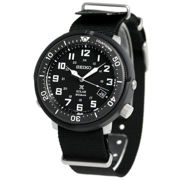 New]SEIKO divers LOWERCASE  solar watch men oar black black SBDJ027  SEIKO PROSPEX clock - BE FORWARD Store