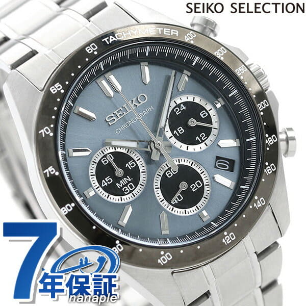 New]Seiko Selection Men's Chronograph 8T Watch Gray SBTR027 - BE FORWARD  Store