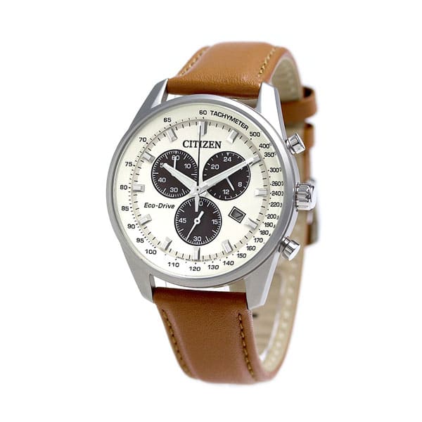 New CITIZEN solar chronograph men watch AT2390 07A Citizen ivory