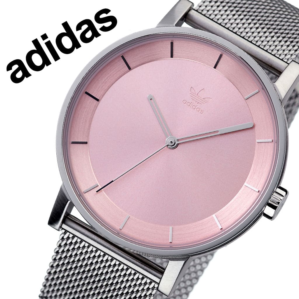 New]Adidas originals watch adidas Originals clock Adidas clock district M 1  DISTRICT_M1 men Lady's pink Z04-3035-00 round simple analog sports - BE  FORWARD Store