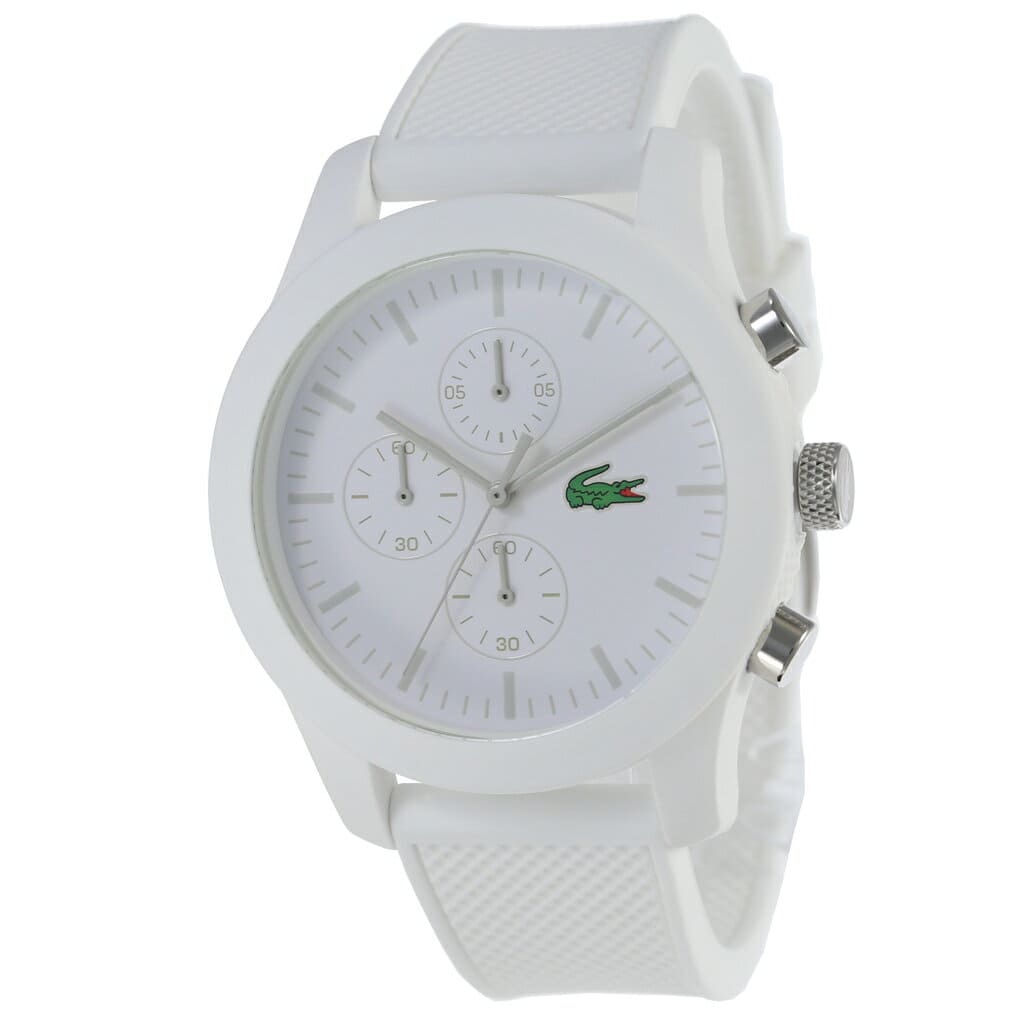 New]The that Lacoste clock LACOSTE watch men Lady's white 2010823 analog  round Kurono burandorako simple Golf golf wear tennis sports rubber belt  silicon light weight is light - BE FORWARD Store
