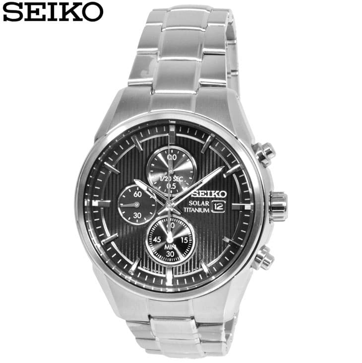 New]SEIKO watch solar SSC367P1 titanium chronograph Black 100m  waterproofing SEIKO - BE FORWARD Store