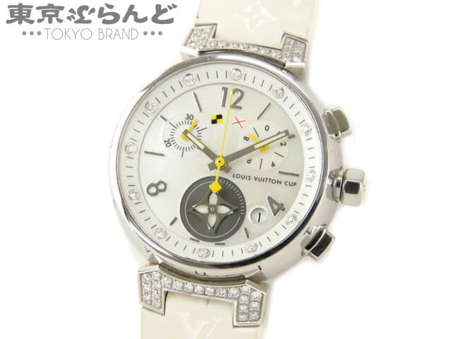 Louis Vuitton Stainless Steel and Diamond Tambour Lovely Cup Chronograph Quartz Watch