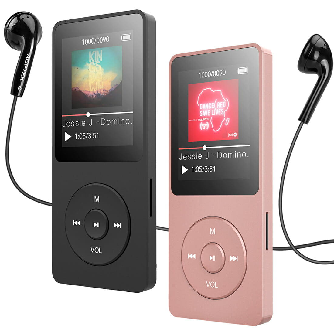 New]Two colors of correspondence A02ST incorporation 16GB mp3 player music  player music player pink/Black is selectable to AGPTEK Bluetooth 4.0 MP3  player HIFI super A-B repeat language study function/ /FM Radio micro