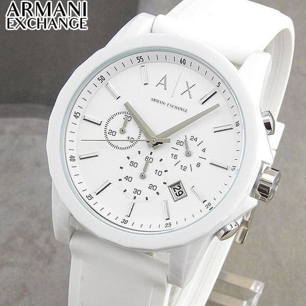 New Armani Exchange Men s Chronograph Watch White Dial AX1325 BE FORWARD Store