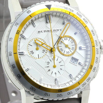 New]The outside that is targeted for the day of INT-299 Burberry BURBERRY  Kurono men clock BU9811 silver gray rubber shipment - BE FORWARD Store