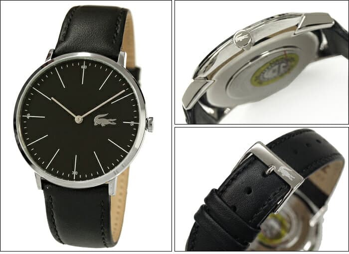 New]Lacoste LACOSTE 2010873 (70) clock watch men Lady's unisex Black  leather thin watch/slim model - BE FORWARD Store