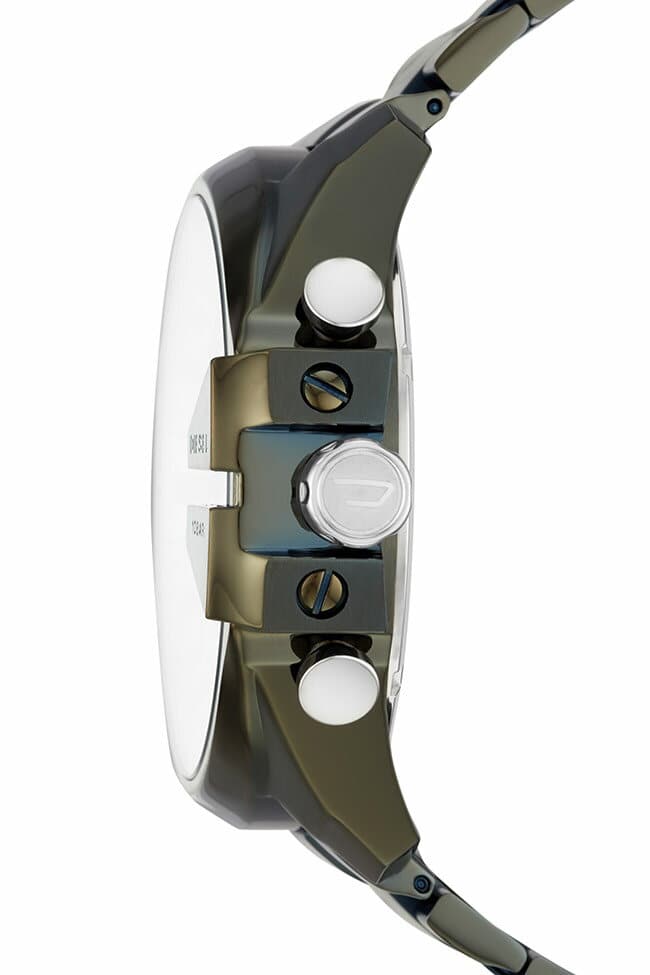 New]Diesel watch men mega chief 52mm silver/olive metal breath DIESEL MEGA  CHIEF DZ4478 - BE FORWARD Store