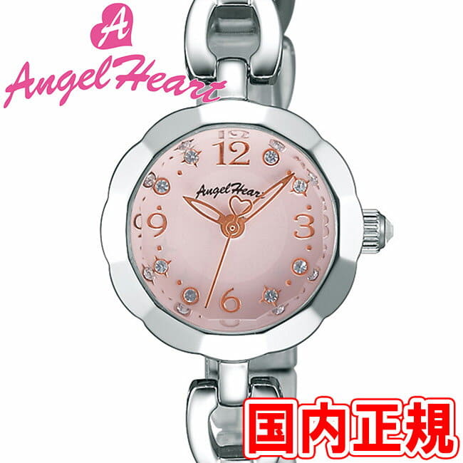 New]Angel heart Lady's watch brilliant flower 21mm pink dial
