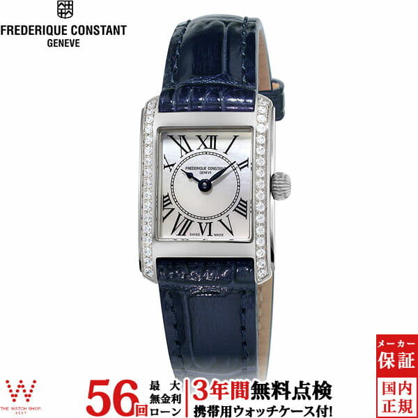 New][FREDERIQUE CONSTANT] Classic FC-200MPWCD16 Diamond Leather Rectangle  Watch - BE FORWARD Store