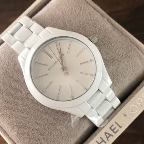 [New] Michael Kors Ladies Watch MK3908 white - BE FORWARD Store