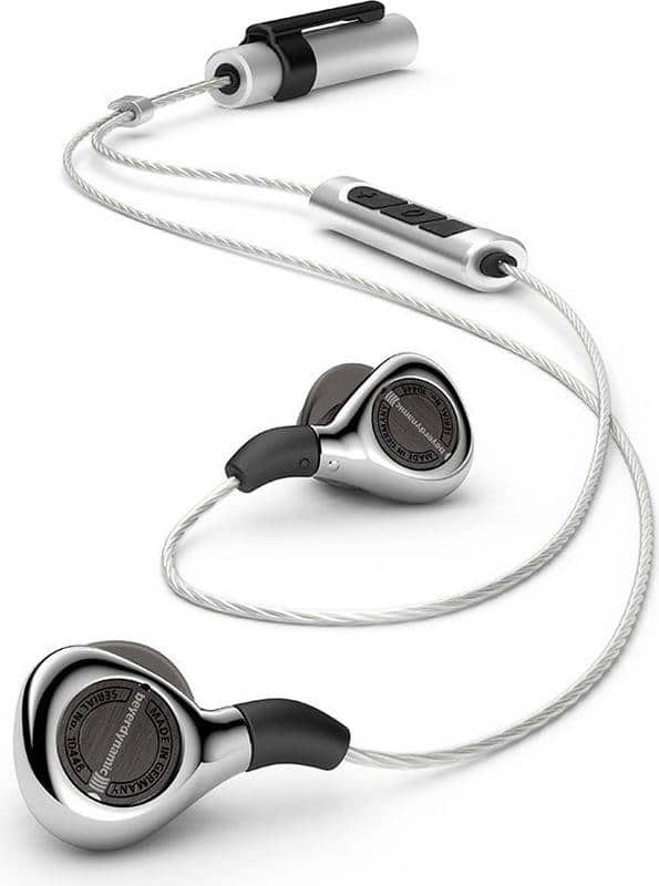 white wireless earbuds