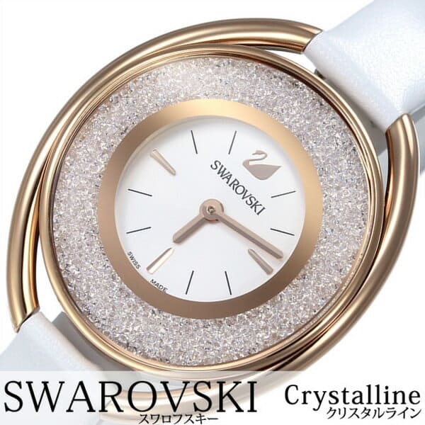 New]Swarovski watch Swarovski clock Swarovski watch Swarovski clock crystal  line Crystalline Lady's silver 5230946 [white leather leather made in  fashion crystal Switzerland] [ watch] - BE FORWARD Store