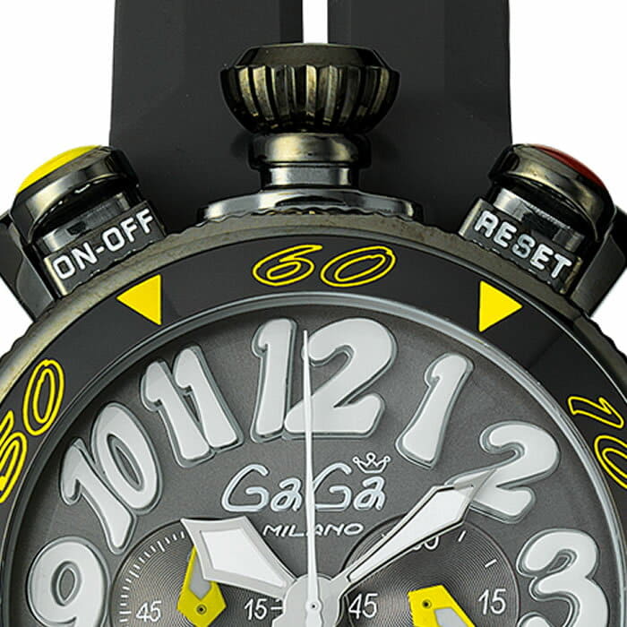 New]GaGa MILANO CHRONO 48MM BlackPVD/ Gaga Milan Kurono 48MM Black