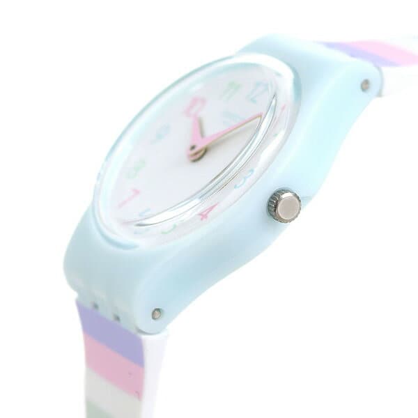 New]Swatch SWATCH watch lady's horizontal stripe pastel color LL121  orijinaruzuredipasuteppu clock - BE FORWARD Store