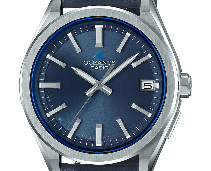 CASIO OCEANUSOCW-T200SLE-2AJRネイビー レザー 時計 OCW-T200SLE-2A__15002__53599.