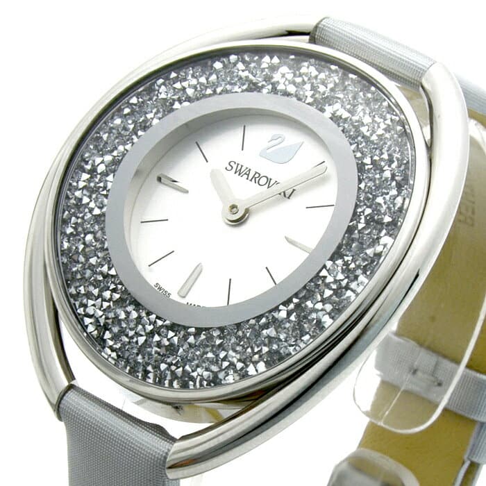 New]Swarovski SWAROVSKI crystal line OVAL CRYSTALLINE OVAL Lady's clock  5263907 white clockface - BE FORWARD Store