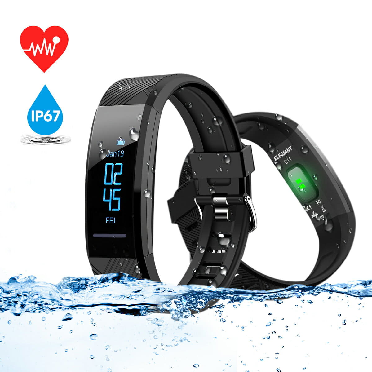 ELEGIANT Pulsera de Actividad Inteligente, Reloj Deportivo IP67 para Hombre  Mujer con GPS Monitor de Sueño Podómetro Contador Calorías Notificación de  Whatsapps Facebook Llamadas para iOS Android - Tienda Deportes